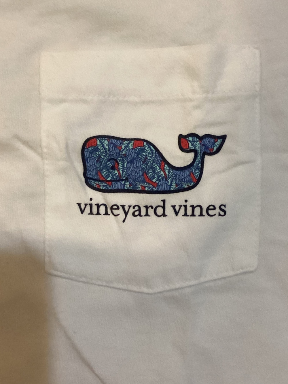 Vineyard Vines White Pocket Tee with Navy Whale Logo - Picture 2 of 4